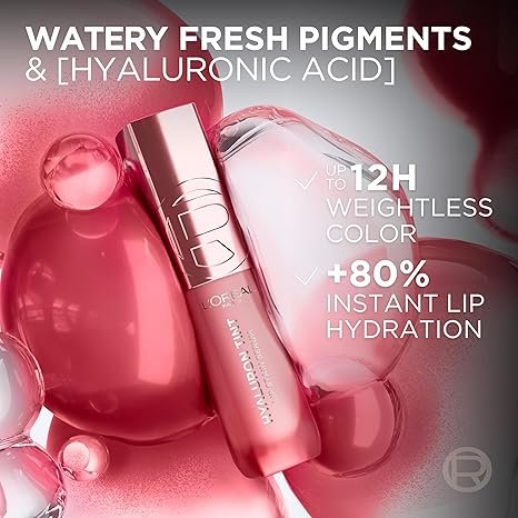 L'Oreal Paris Hyaluron Tint Lip Stain Serum, Long Lasting, Hydrating Lip Makeup Infused with Hyaluronic Acid, 635 Worth It Medium - Image 3